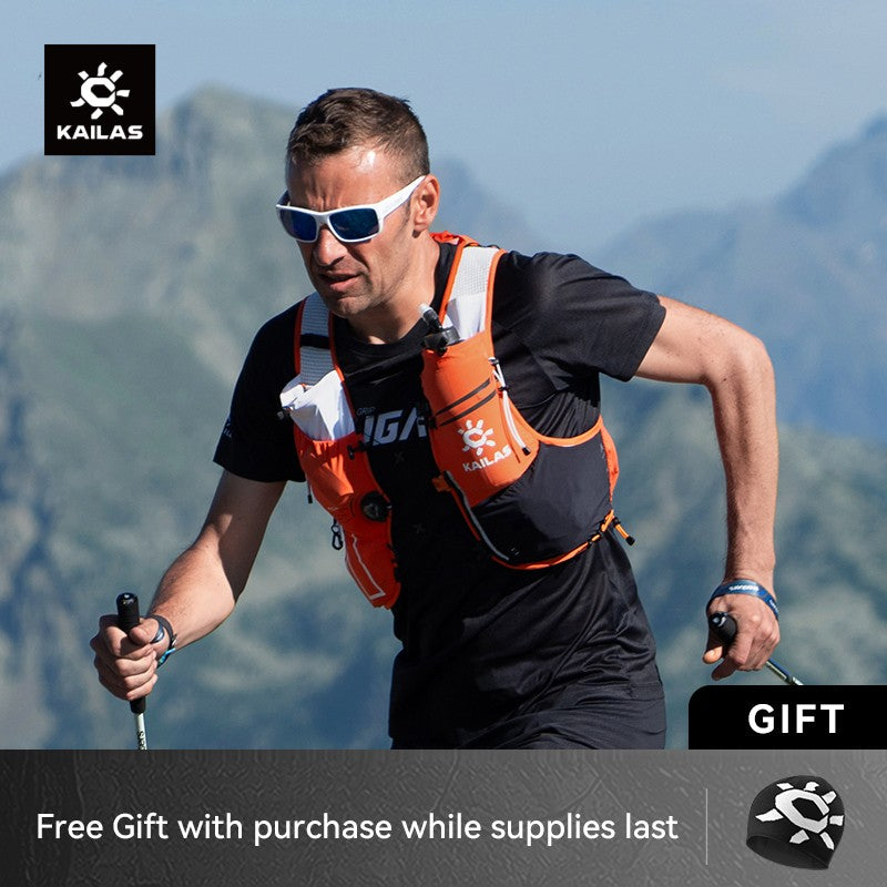 KAILAS FUGA AIR 8L Unisex Travel Marathon Trail Running Hiking Cycling Backpacks  with Dual Soft Water Bottles KA2554005