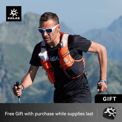 KAILAS FUGA AIR 8L Unisex Travel Marathon Trail Running Hiking Cycling Backpacks  with Dual Soft Water Bottles KA2554005
