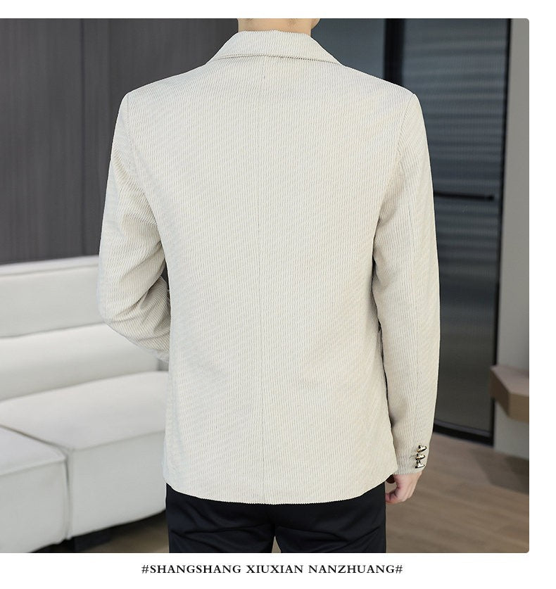 Blazer's New Men's Fashion Outdoor Travel Camping Youth Wedding Hosting Campus Slimming Casual Solid Color Korean Version Blazer