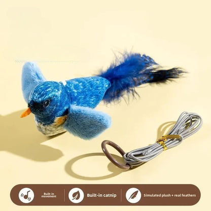 Brinquedo Interativo de Pássaros para Gatos, Brinquedo Sonoro de Gatnip para Perseguir e Provocar, Brinquedo de Gato Suspenso na Parede, Gato se Diverte Sozinho