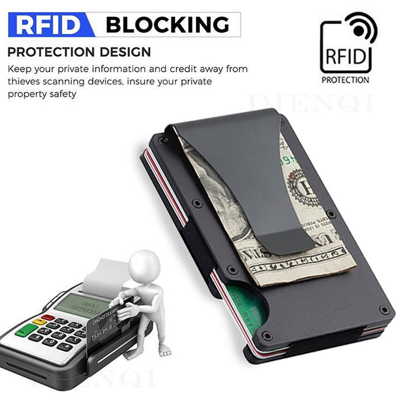 Minimalist Slim RFID Blocking Wallet For Men - Light Weight, Durable & Compact- Aluminum Wallet With Money Clip (Black?