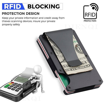Minimalist Slim RFID Blocking Wallet For Men - Light Weight, Durable & Compact- Aluminum Wallet With Money Clip (Black?