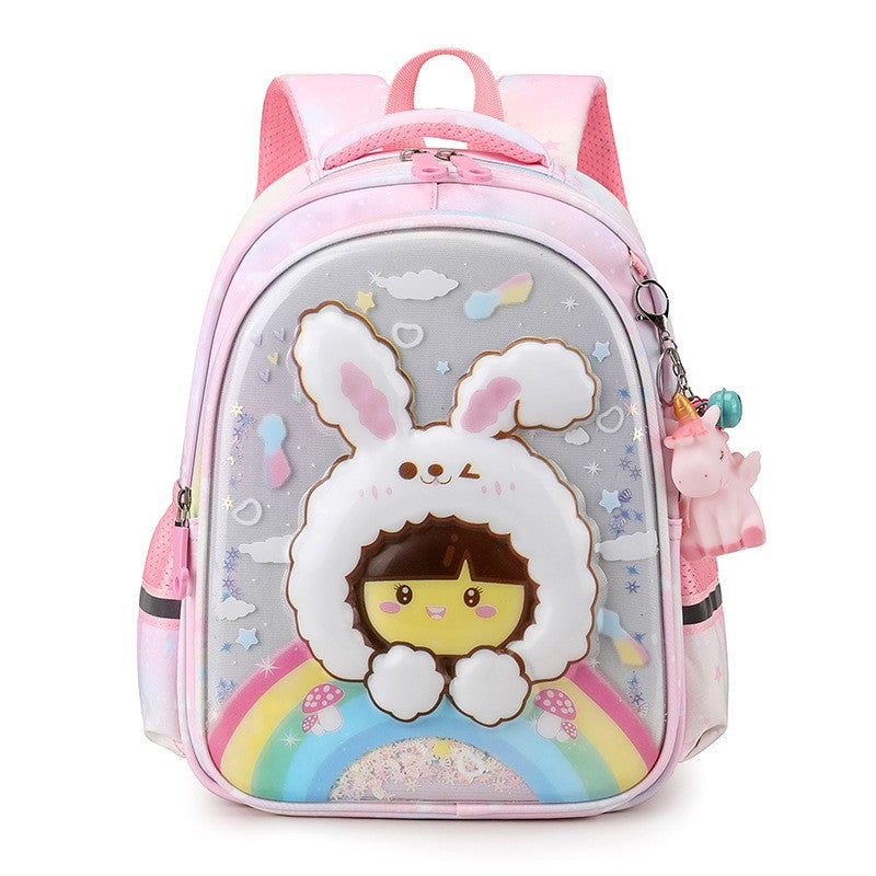 Mochila escolar de unicórnio para estudantes do ensino fundamental, mochila fofa e leve para crianças do 1º ao 5º ano, mochila de grande capacidade