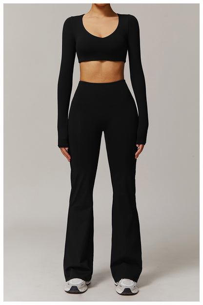 High Waist Wide Leg Pants Leggings Women Tights Fitness Bell-bottoms Yoga Elastic Leggings Push Up Gym Workout Flared Pants