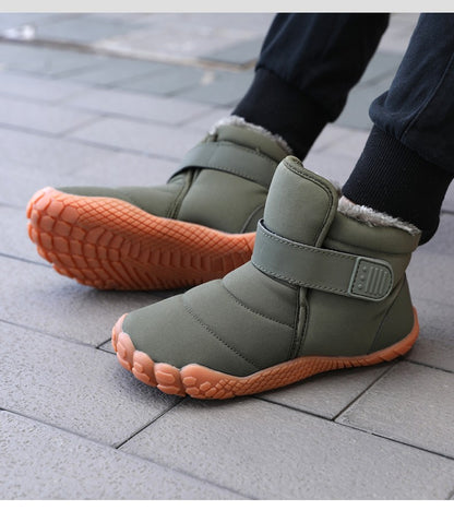 Kids 2025 New Wide Toe Barefoot Snow Boots Boys Girls Winter Minimalist waterproof Sneakers Girls Boys Non-Slip Warm Snow Boots