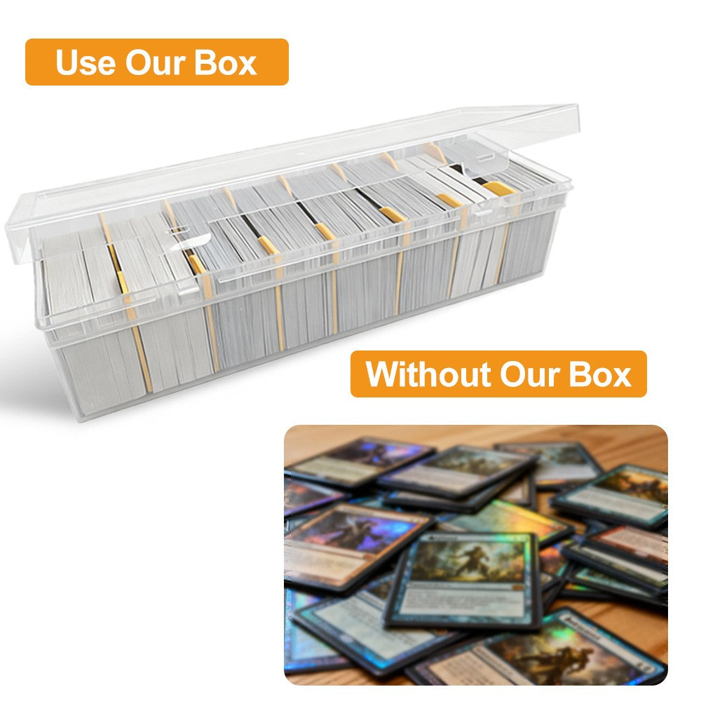 Caixa de armazenamento para cartas de cards de 800+ MTG TCG, caixa organizadora transparente compartimentada para baralho, suporte para cartas PKM e Yogioh
