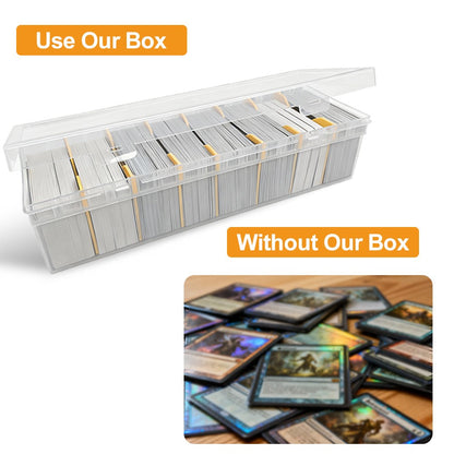 Caixa de armazenamento para cartas de cards de 800+ MTG TCG, caixa organizadora transparente compartimentada para baralho, suporte para cartas PKM e Yogioh