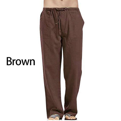 Fashion Mens Linen Wide Pants Korean Trousers Oversize Sports Streetwear Male Spring Yoga Pants Casual Men Clothing Sweatpants