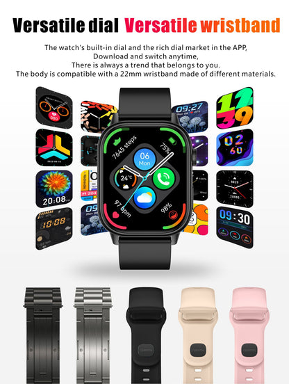LIGE 2025 Para Android IOS GPS Smart Watch Feminino Tela HD de 2.01" Frequência Cardíaca Chamada Bluetooth Bússola IP68 À Prova D'água Smartwatch Masculino