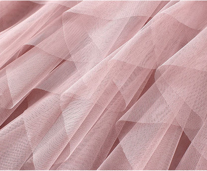Tutu Tulle Long Maxi Skirt Women Fashion 2022 Korean Cute Pink High Waist Pleated Skirt Mesh Female Lady Aesthetic Faldas