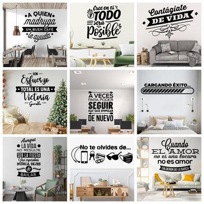 1 pc meaningful spanish text Wall Sticker Home Decoration wallpaper Accessories For Baby Kids Rooms Decor Mural