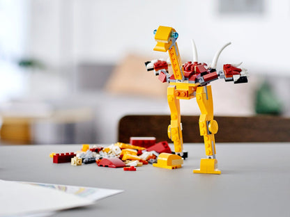 LEGO Blocos de Montar 31112 Série Criativa Versátil Leão Selvagem Brinquedo Quebra-Cabeça Montado Infantil Presente