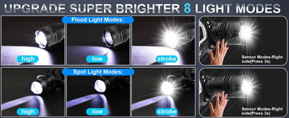 2025 New Super Powerful Headlamp 800W LED IR Sensor Headlight Rechargeable Head Flashlight 5000 Meter Head Lamp Fishing Lantern