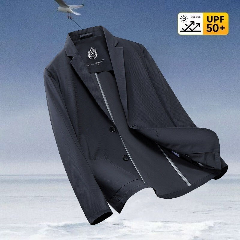 2025 Summer Thin Ice Silk Sunscreen Suit Jackets Classic Elasticity Traceless Sun Protection Blazers Social Office Formal Coats