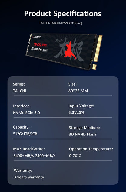 SSD NVMe M2 HUADISK 256GB 512GB 1TB 2TB Disco Rígido Interno M.2 PCIe 3.0 2280 Com Cache para Desktop Laptop X79 X99