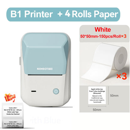 Portable Niimbot B1 Wireless Label Maker Adhesive Sticker Printer Labeling Machine DIY 20-50mm Labels for Office Home