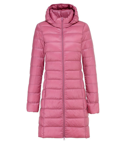 5XL 4XL Plus Long Down Jacket Women Winter Ultra Light Down Jacket Women With Hooded Down Coat Female Hat Detachable
