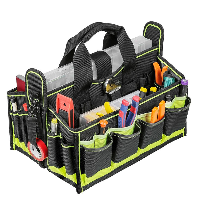 40-POCKETS Tool Tote, Tool Bag Organizer, Electrician Tool Bag, HVAC Tool Bag, Tool Caddy, Tool Bags for Electricians