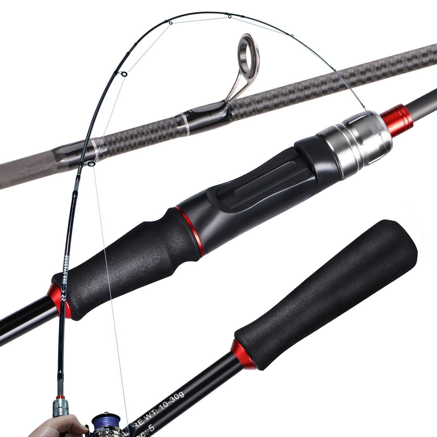 Sougayilang Fishing Rod 1.8/2..1m Spinning/Casting Rod Power M Carbon Rod Pole 5/6 Sections Travel Fishing Pole Fishing Tackle