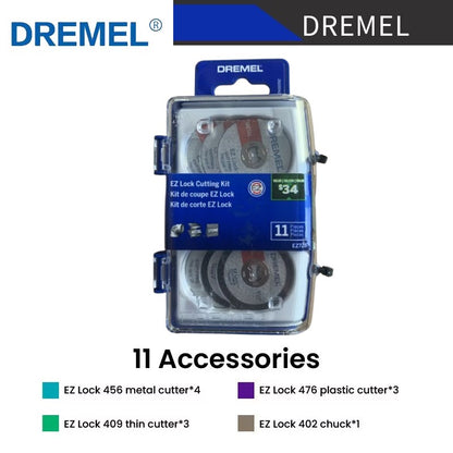 Kit de Corte Dremel EZ Lock Cortador de Plástico 476 Mandril 402 Cortador Fino 409 para Ferramenta Elétrica de Esmerilhamento EZ688-01 / 686
