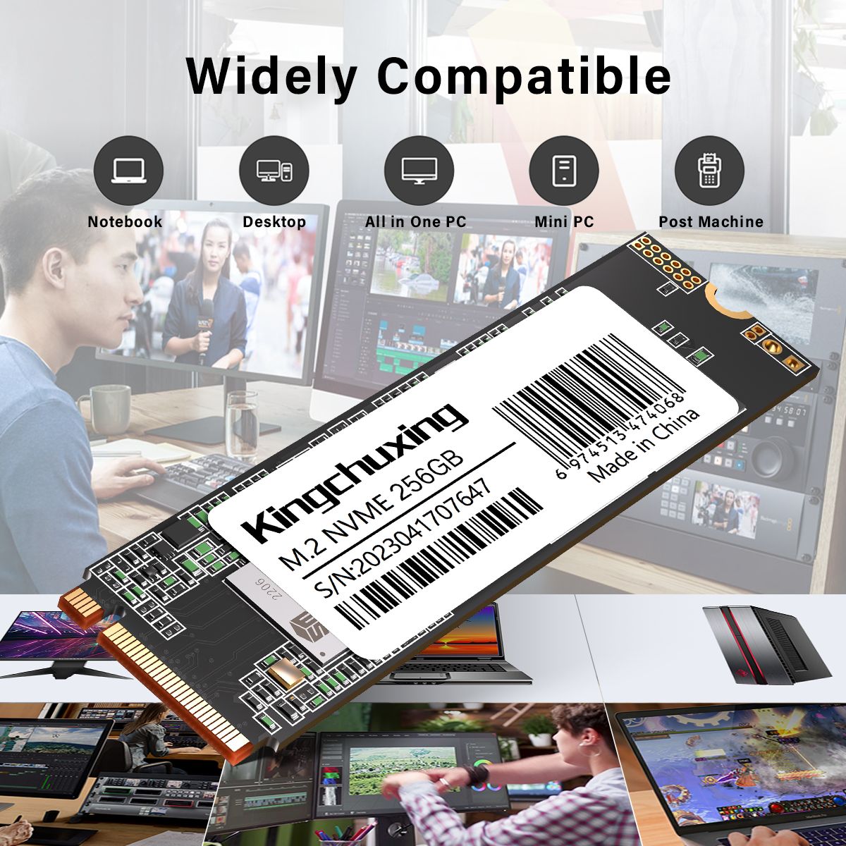 Kingchuxing SSD M2 512GB NVME SSD 1TB 128GB 256GB ssd M.2 2280 PCIe Disco Rígido Unidade de Estado Sólido Interna para Laptop