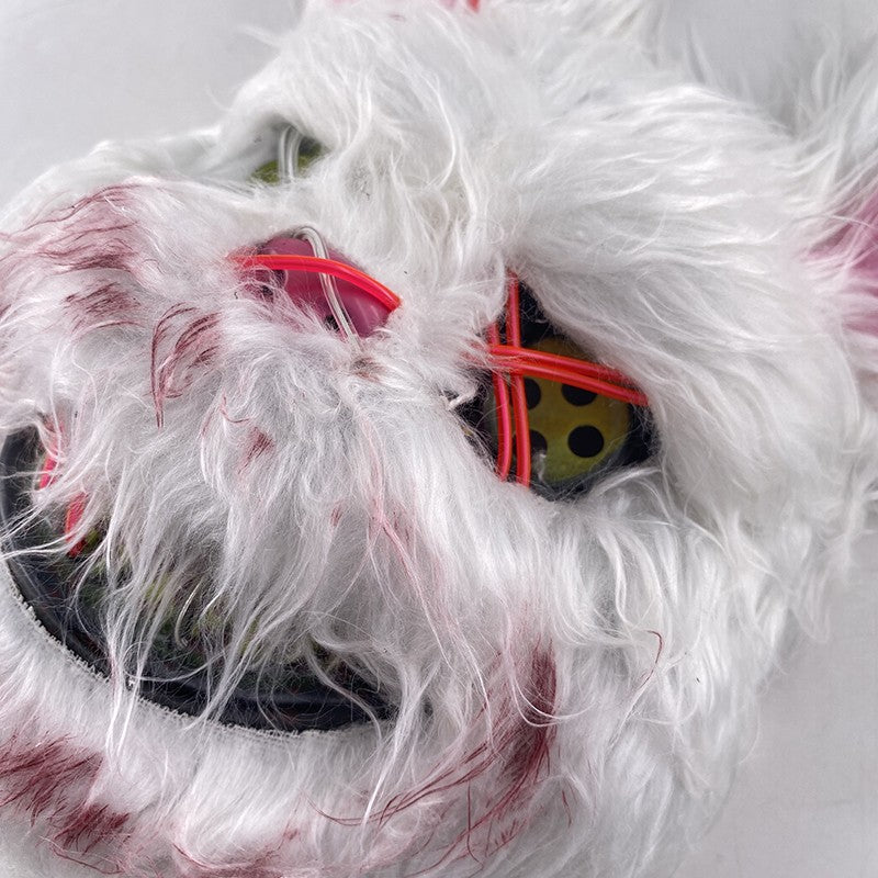 Hot Bloody Rabbit Bear Luminous LED Mask Halloween Horror Bunny Mask Carnival Party Props Cosplay Dress Up Headgear