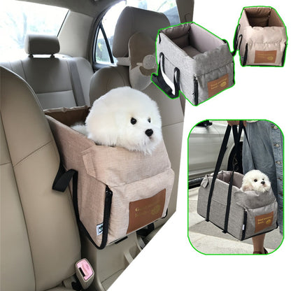 Assento de Carro para Cães Pequenos Assento para Console Central Assento Elevado para Carro Cesta de Transporte para Cães Portátil para Gatos Bolsa de Viagem de Segurança