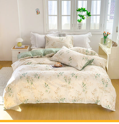 3pcs Elegant Floral Tea Art Print Duvet Cover Set? Soft Skin-Friendly Bedding Set Includes 1 Duvet Cover And 2 Pillowcases