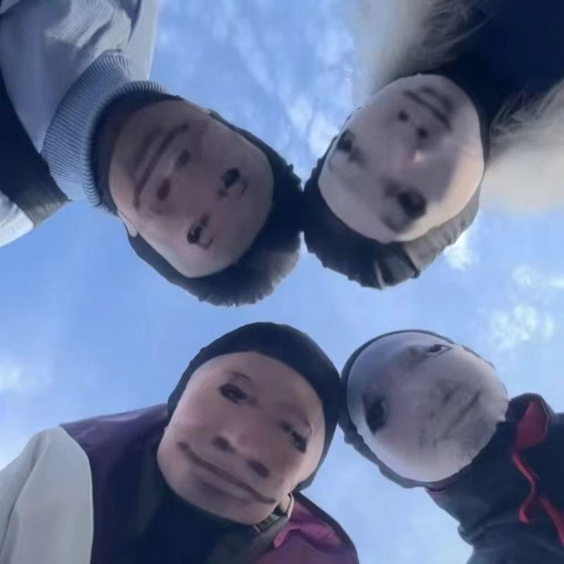 2Pcs 3D Printed Full Face Mask Realistic Celebrity Face Mask Props Costume for Party Supplies Cosplay Visual Men Women Headgear