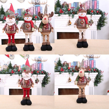 Christmas Dolls Tree Decor Standing Santa, Snowman and Reindeer Figurines  for Home Decor Birthday Gifts Merry Christmas