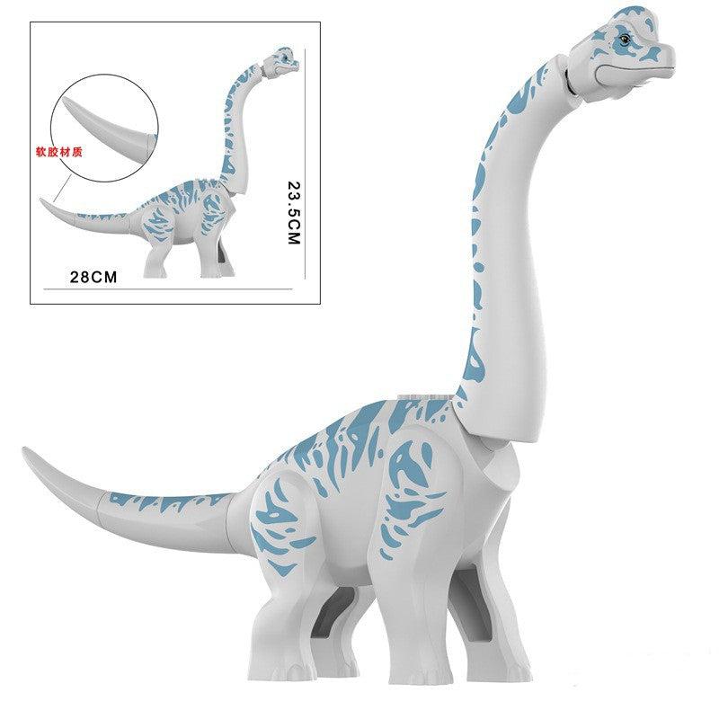 MOC Zoo Animal Building Block Accessories Set  Elephants Camel Deer Medieval Wolves Dinosaur Bricks Tyrannosaurus Model Toy