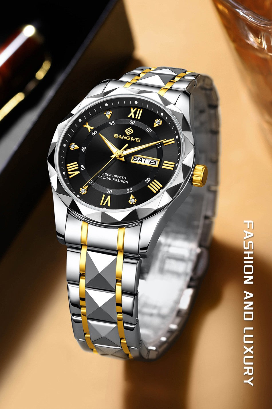 BANGWEI Woman Watch Luxury Elagant Classic Fashion ClockBusiness Casual Date Stainless Waterproof Luminous Quartz Ladies Watches