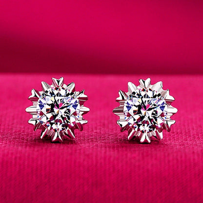 Luxury Brand Jewelry 925 Sterling Silver AAA Zirconia Flower Earrings for Women Engagement Jewelry Gift