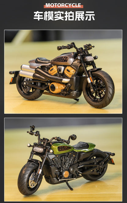 1:12 Harley SPORTSTER S Moto Alta Simulação Liga de Metal Fundido Modelo de carro Luz e Som Ornamentos Essenciais