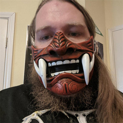 Japanese Samurai Oni Demon Mask Cosplay Horror Prajna Hannya Evil Killer Thicken Plastic Masks Halloween Party Costume Props