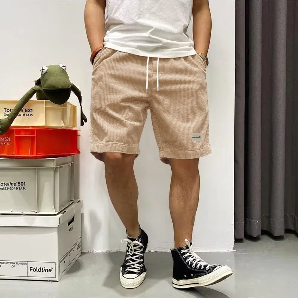 Men's Summer Shorts Corduroy Short Pants Baggy Loose Basketball Shorts Casual Male Sweatpants Elastic Waist Sports Shorts