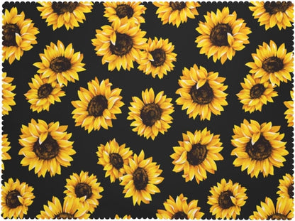 Yellow Black Sunflower Floral Rectangle Tablecloth Table Decor Reusable Farmhouse Kitchen Dining Table Runner Party Decorations