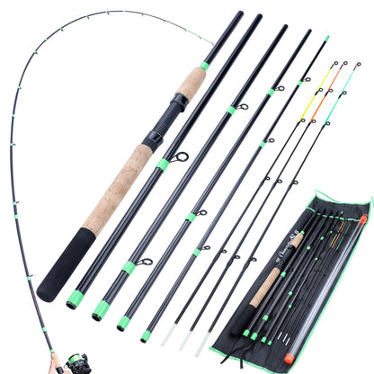Varas de pesca Sougayilang Feeder ultraleves de fibra de carbono para pesca de carpa com tração máxima de 15 kg com potência L M H para pesca de robalos, carpas e trutas