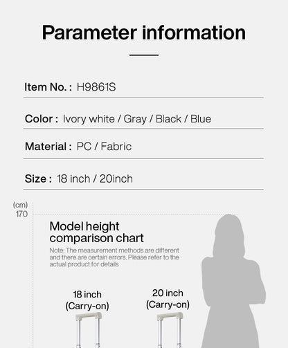 Hanke New Design Luggage Business Travel Suitcase Carry On Boarding Cabin Trolley Case PC Material Rolling Spinner Wheels