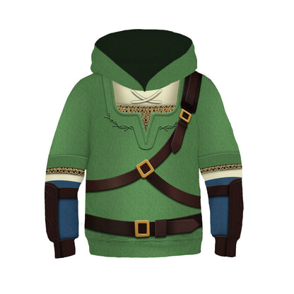 Kids Anime Cosplay Costume Game Character Link Hoody Zelda Cosplay Sweatshirt Tears of Kingdom 3D Print Hoodies