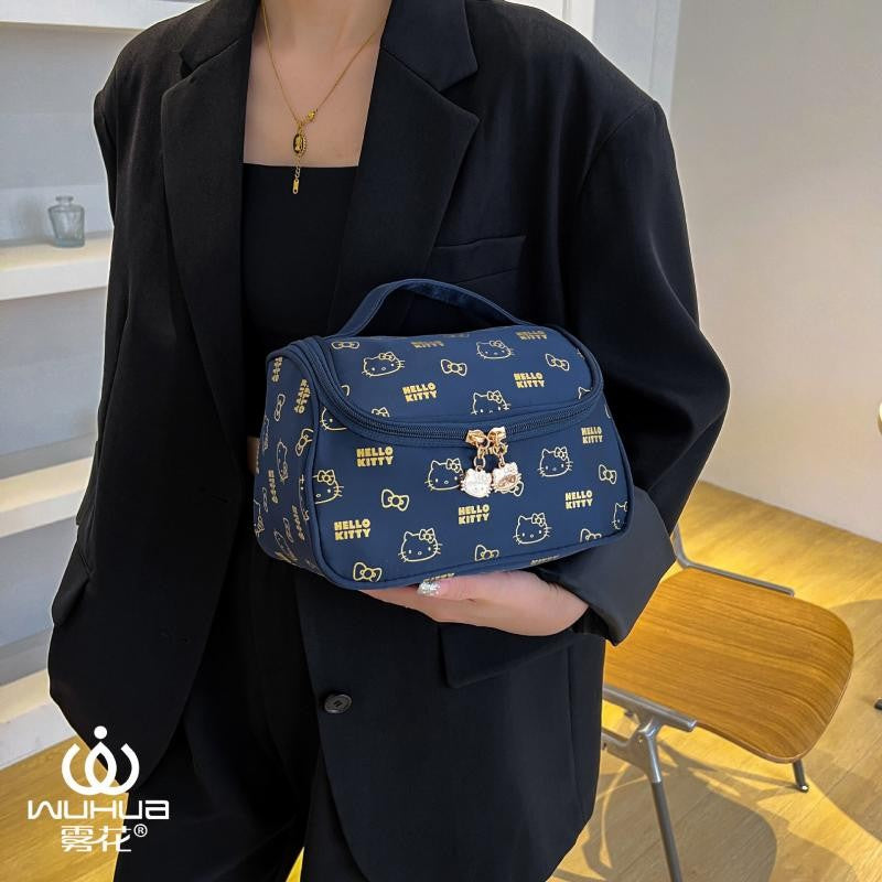 Hello Kittys Cosmetic Bag Cute Cosmetic Bag Girl Portable Large Capacity Travel Wash Up Skin Care Products Storage Bag