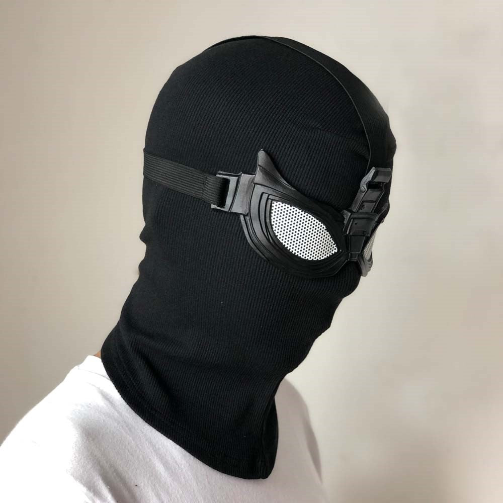 Superhero Peter Parker Spider Mask Cosplay Stealth Suit Black Helmet Halloween Masquerade Party Costume Props