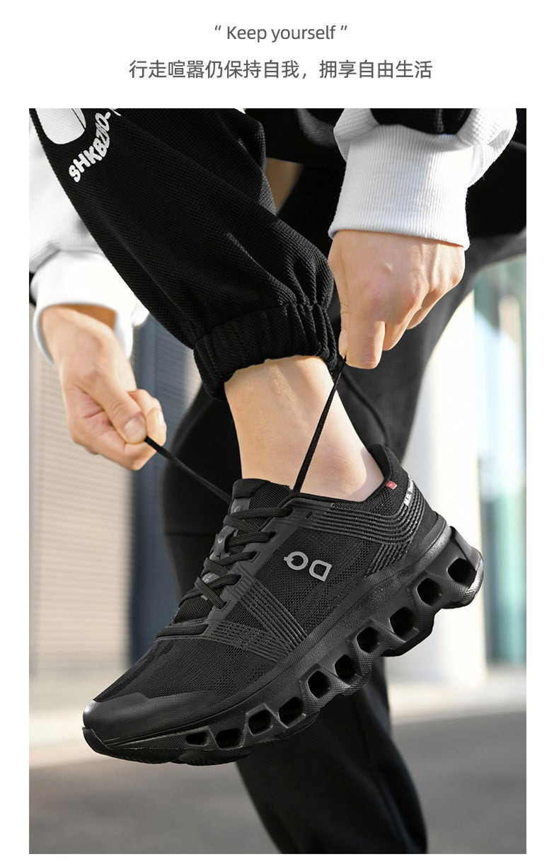 Tênis casuais com amortecimento, calçado de corrida, jogging, maratona, masculino, esportivo, respirável, leve, confortável, antiderrapante, lazer.
