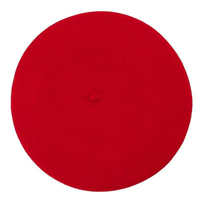 Boina de lã sintética quente de inverno feminina meninas artista francesa gorro chapéu vermelho preto roxo bege laranja Kawaii bonés de topo plano aquecedores