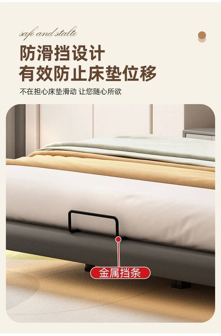 Estrutura de Cama King Size Quarto de Casal Queen Moderna de Luxo Preta Estrutura de Cama de Metal Lounge Cama Elástica Pula Móveis que Economizam Espaço