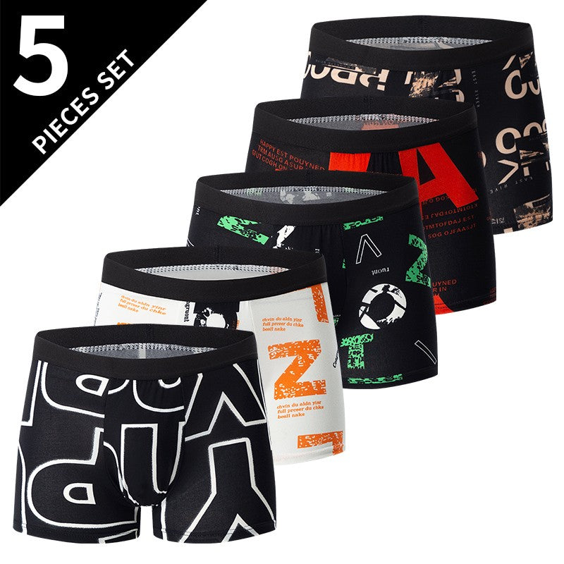 4/5/6/10 Piece Pack Men's Fashion Printed Pants with Various Combinations Plus Size Sports Comfortable Adolescent Boxer Pants