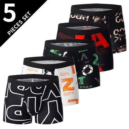 4/5/6/10 Piece Pack Men's Fashion Printed Pants with Various Combinations Plus Size Sports Comfortable Adolescent Boxer Pants