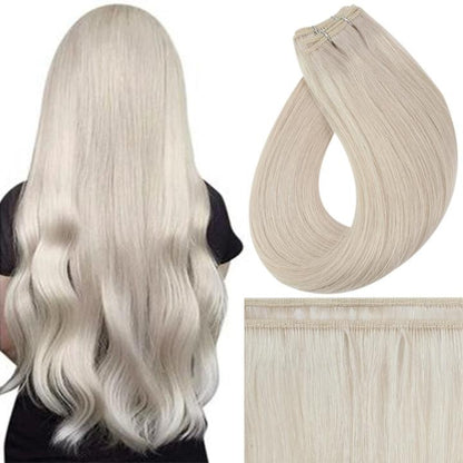 Full Shine Virgin Flat Silk Weft Sew In Hair Bundle Straight Human Hair Extensions 100% Real Human Hair Weft For Women For Salon