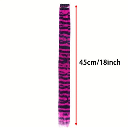 Synthetic Feather Hair Extension Colorful Fake Hair Clip In One Piece Hairpiece For Women Cosplay Party Y2K Style