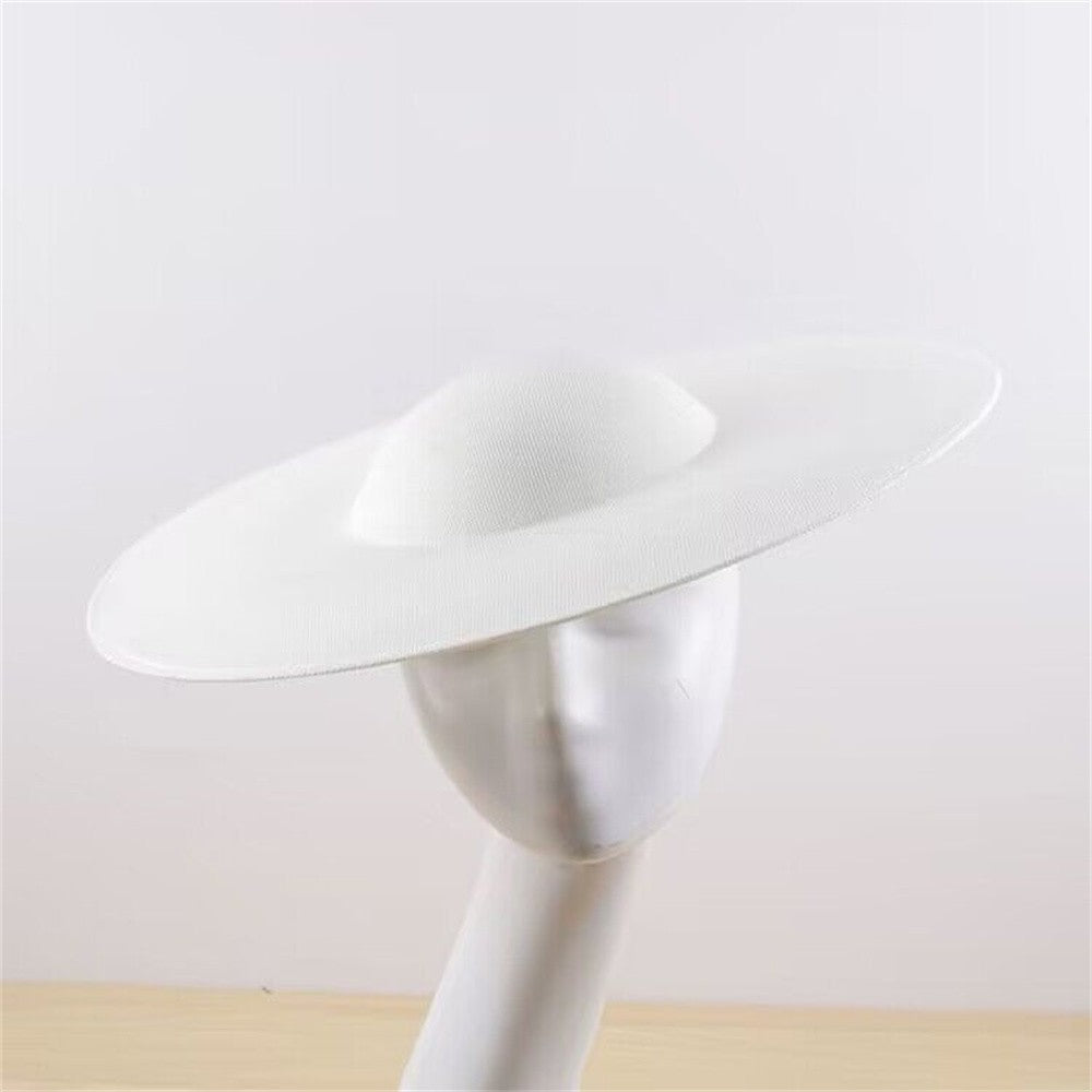40CM Fascinators Base Marron Big Pillbox Cap Wedding Millinery Supplies DIY Hair Accessories Hat Women Kenducky Church Headpiece